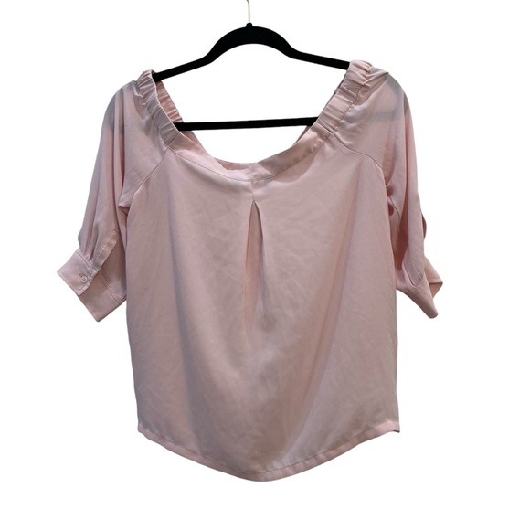 Banana Republic off the should blouse in light pink size Petite Small - Picture 6 of 10